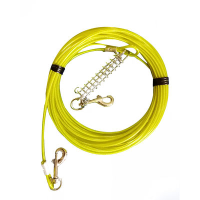 PVC Coated Heavy Duty Tie Out Cable with 15ft Length for Dogs up to 100 Lbs