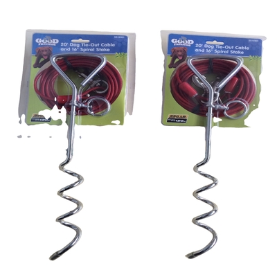 20ft High Carbon Steel Dog Tie Out Cable for 60-90lbs Dogs