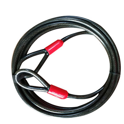 Quality Vinyl Coated Wire Rope Assembly Security Cable Lock with Loop Ends and 6x7 Construction in Customized Length factory