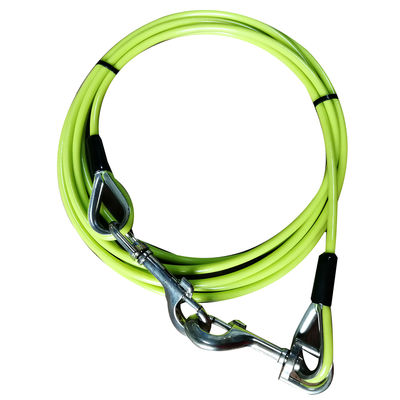 Quality High Tensile Strength PVC Coated Steel Wire Rope Dog Tie Out Cable 15ft Length factory