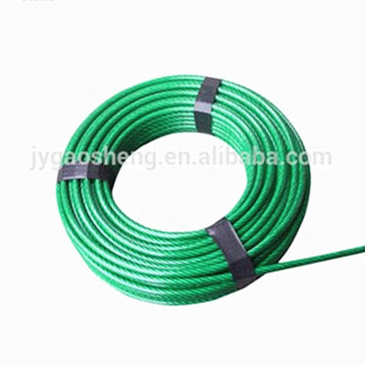 Harga yang bagus Tali Baja Berlapis Nilon dengan Struktur 7x7 dan Kekuatan Putus 4200,00 untuk Peralatan Pengangkat dan Rigging Derek on line