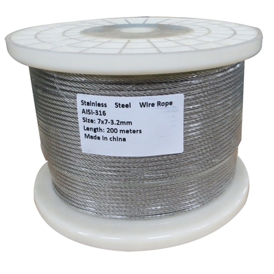 İyi bir fiyat. 3.2mm 316 7x7 Paslanmaz Çelik Halat AISI ASTM BS DIN GB JIS çevrimiçi