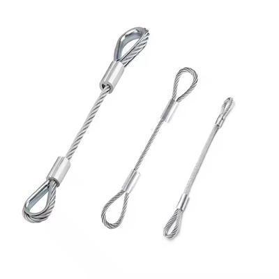 Bom preço Alta Tensibilidade PVC Preto revestido de aço galvanizado cabo de corda de arame com loops on-line