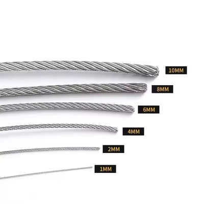 قیمت خوب 12mm PVC پوشش داده شده با قدرت بالا سیم گالوانیزه طناب با حلقه 7X7 7X19 آنلاین