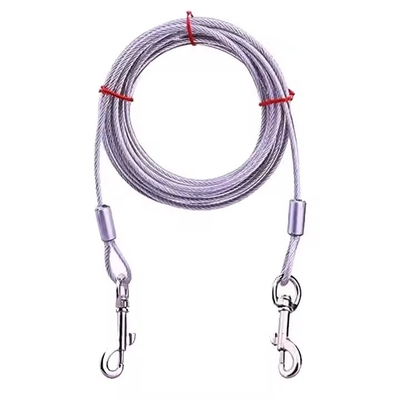 Harga yang bagus Heavy Duty Dog Tie Out Kabel dan Stake untuk Anjing sampai 90 Pounds Anti-gigit Steel Wire Tali tali untuk Anjing on line