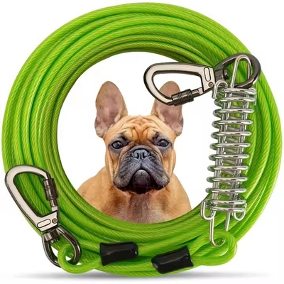 Good price Heavy Duty Retractable Tie Out For Large Dogs Double Ended Steel Glue Coating Wire online