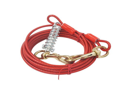 Harga yang bagus Kabel dan Pasak Pengikat Anjing Anti Gigitan 25 kaki PVC Dilapisi Ramah Lingkungan 45# 60# 70# on line