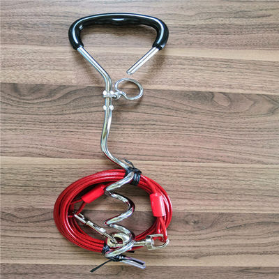 Harga yang bagus Kabel Tali Tarik Anjing Baja Karbon Tinggi Berlapis PVC Tugas Berat untuk Pelatihan Hewan Peliharaan on line