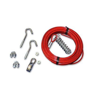 Bom preço Sistema de carrinho de cães pesado de 50 pés revestido de PVC 1,59-4,76 mm de diâmetro on-line