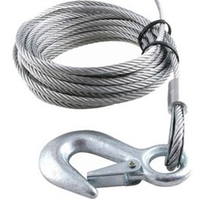 Bon prix Câble de remorquage pour voiture en câble d'acier galvanisé 6x19+IWRC 50 pieds en ligne