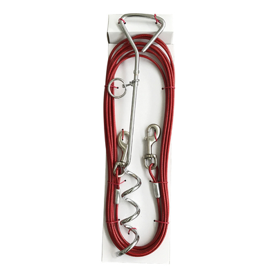 Bom preço Cão livre de mão amarre cabo e estaca PVC revestido com estaca espiral pesada on-line