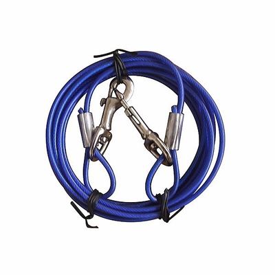 کیفیت GaoSheng Factory Supply Colorful Outdoor Dog Cable 7x7 20ft Pvc Coated Steel Wire Rope Dog Tie Out Cable کارخانه