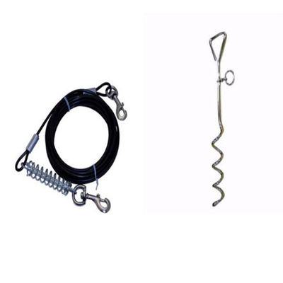 Good price Galvanized Steel Dog Tie Out Cable and Stake with 10 Feet Length and 150 lbs Weight Capacity for Secure Pet Tethering online