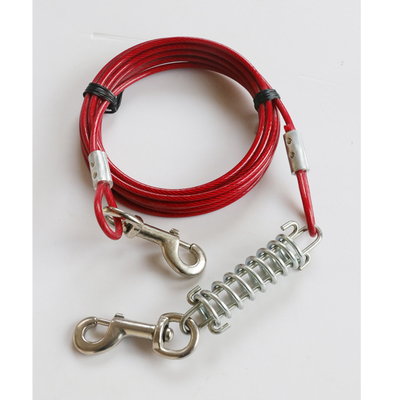 Harga yang bagus Kekuatan Tekanan Tinggi Pet Pelatihan PVC Lapisan Baja Anjing Mengikat Kabel Dan Stake on line