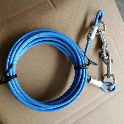 Quality PVC Coated Weather Resistant 7x7 Construction Dog Tie Out Cable for Outdoor Pet Training factory
