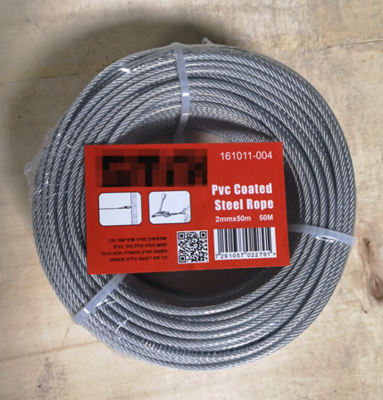 50 Meters/Coil Clear Vinyl Coated Galvanized Steel Wire Rope For Safety Protection