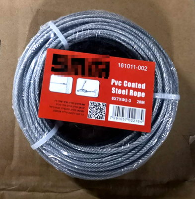 Binding 3.0mmx20m Clear Vinyl Coated Galvanized Steel Cablefor Safety Pretection