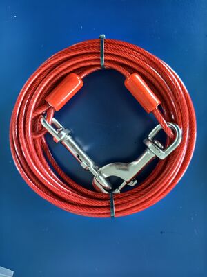 Goede prijs Heavy Duty Dog Tie Out Cable met een capaciteit van 100 pond en een lengte van 20 voet - weerbestand en roestvrij online