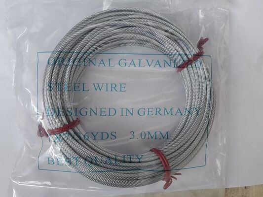 Giá tốt. Sợi dây thép galvanized dây 7x7 cấu trúc 3.0mm đường kính 36 yard chiều dài cáp máy bay trực tuyến