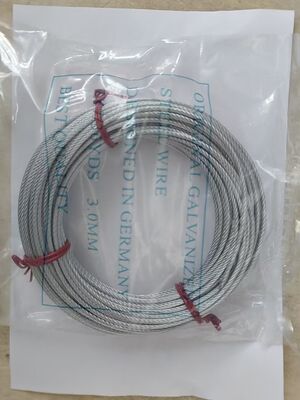 Bon prix Câble métallique galvanisé 7x7 Structure 3.0mm Diamètre 36 Yards Longueur Câble d'avion en ligne