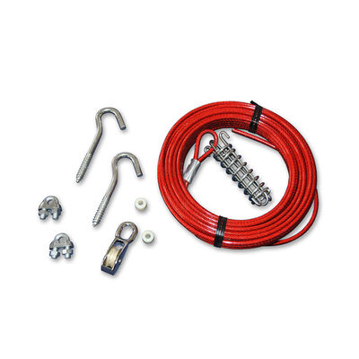 Quality 50ft Length PVC Coated Rust Resistant Trolley System for Large Dogs with Galvanized Steel Wire Rope factory