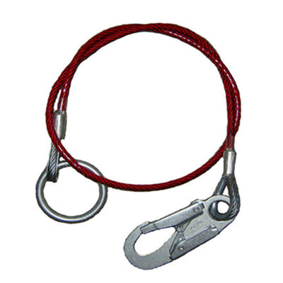 Quality Fall Protection Wire Rope Steel Cable Lanyard with Hook and Ring factory