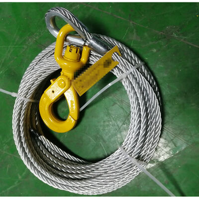 Quality Wire Rope Winch Cable with Self-locking Swivel Hook for Tow Truck - 6x26+IWRC Construction and 5700 lbs Load Capacity factory